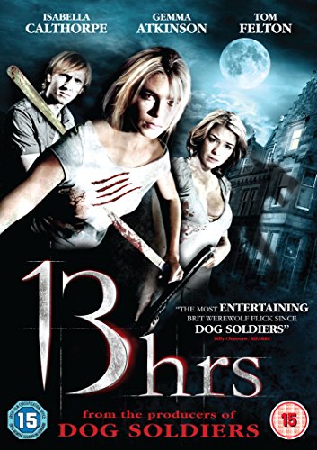 DVD cover for "13 Hrs" featuring three people, two holding weapons, against a dark background.