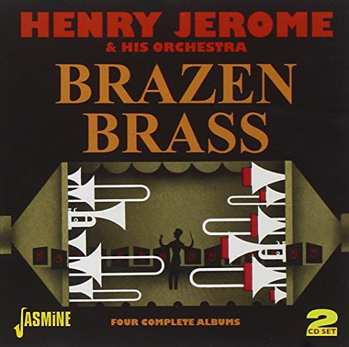 "Album cover with 'Brazen Brass' title, trumpet graphics, and '2 CD SET' label on black background."