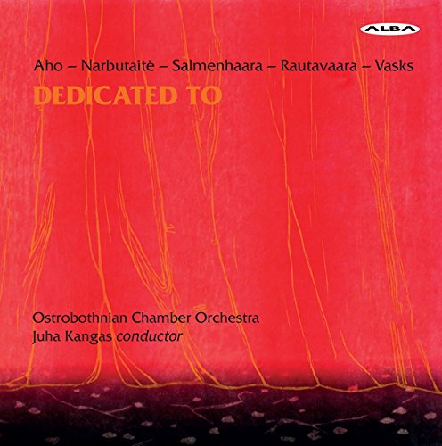 Red album cover with yellow lines and black text, featuring "Dedicated to" in yellow.