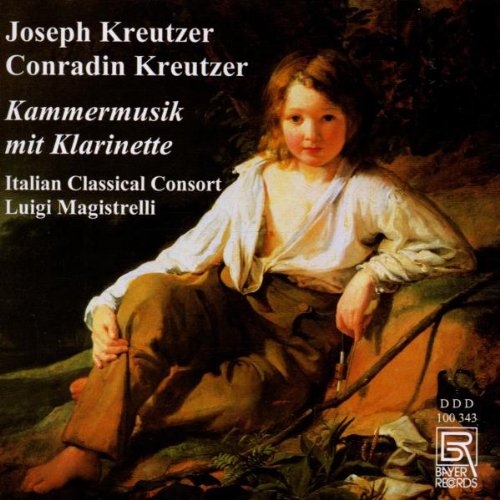 "CD cover with a classical painting of a man holding a clarinet."