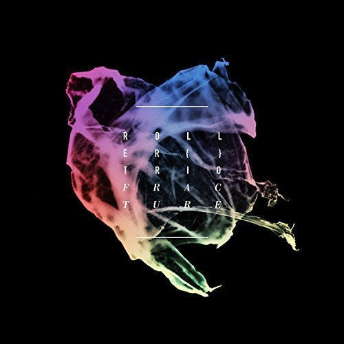 "Album cover with abstract, rainbow-colored, fractured shape and 'Roller Trio' text on black background."