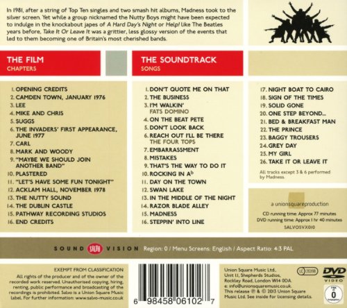 "CD cover with collage of black and white photos of the band Madness."