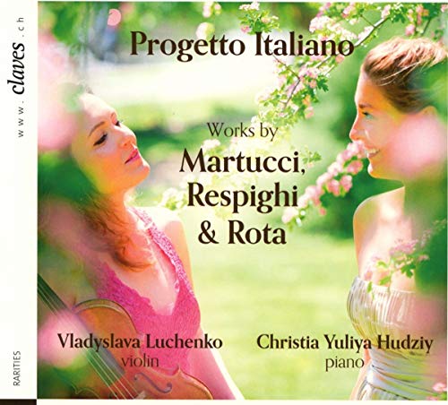 CD cover with two women, one holding a violin, in a floral outdoor setting.