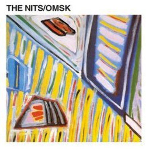 The image is a CD cover for "THE NITS/OMSK" with abstract, colorful artwork.