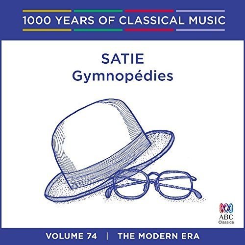 A blue and white album cover featuring a hat and glasses.