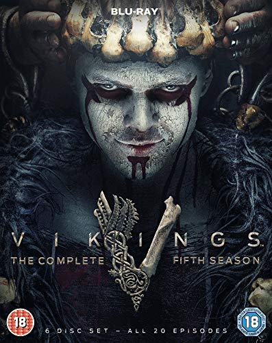 "Blu-ray cover featuring a warrior with skull crown and painted face, holding bones."