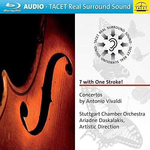 "Blu-ray cover featuring a violin and text describing Vivaldi concertos."