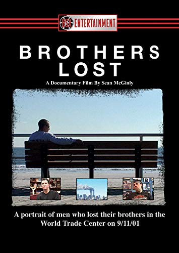 DVD cover for "Brothers Lost" documentary, featuring a man on a bench, with black background.