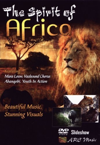 DVD cover featuring a lion, with title "The Spirit of Africa" and animal images.