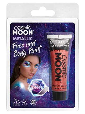 Smiffys Cosmic Moon Metallic Face & Body Paint, Red