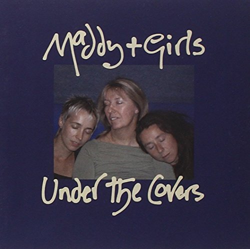 "Album cover with three women and text on a dark blue background."