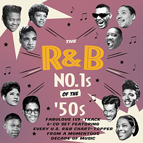 "Album cover with 'R&B No. 1s of the '50s' text and artist portraits."