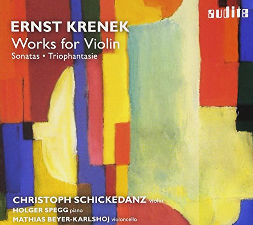 "CD cover with abstract colorful design and white text listing artist and performers' names."