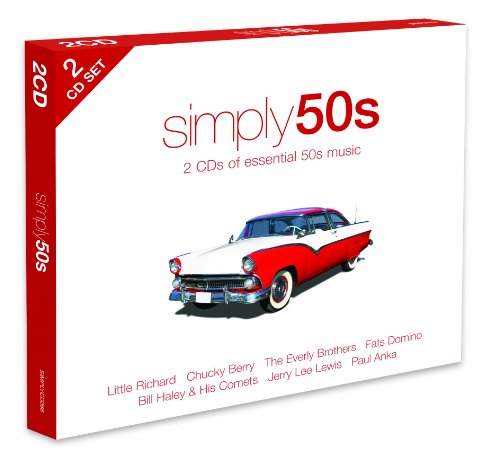 "White CD box with red trim, featuring a vintage red and white car image."