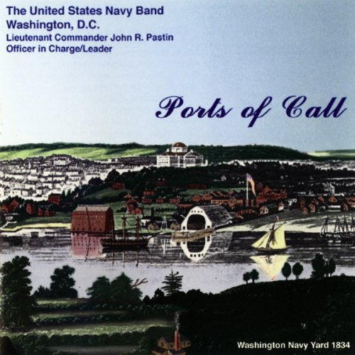 "Album cover with vintage illustration of Washington Navy Yard and text."