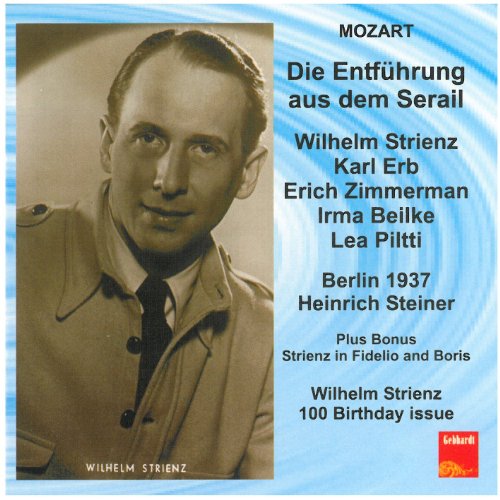 "CD cover with sepia-toned portrait of man and German text on blue background."