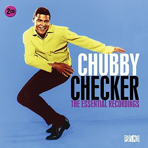 "CD cover featuring Chubby Checker in a yellow shirt and black pants, dancing."