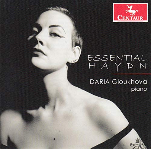 "CD cover with black and white photo of woman and red Centaur logo."