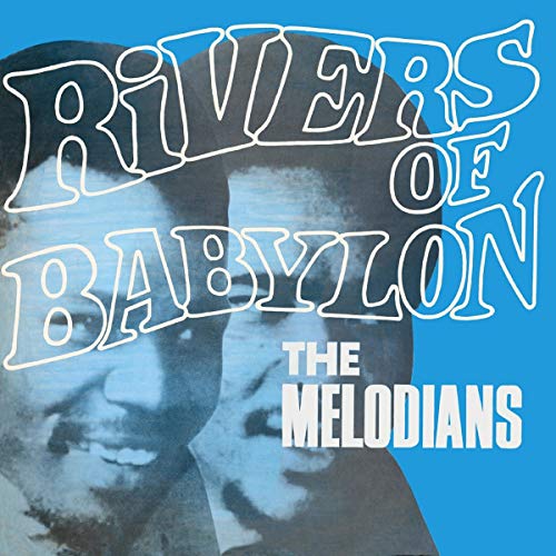 "Album cover with a man's face and 'Rivers of Babylon' text on blue background."