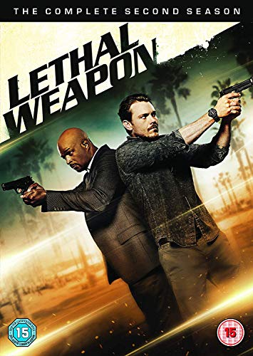 "Lethal Weapon season 2 DVD cover featuring two men pointing guns back-to-back."