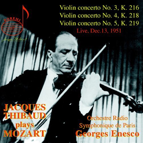 "CD cover with black and white photo of man playing violin, text overlay."