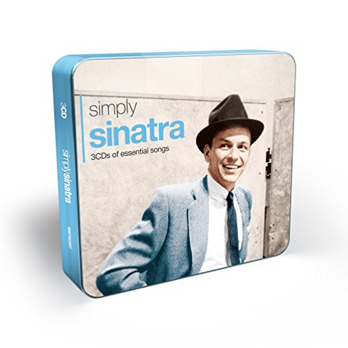 Blue tin box with Frank Sinatra image and "Simply Sinatra" text on it.