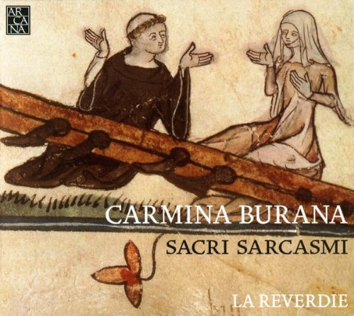 "CD cover with medieval drawing of man and woman, text 'Carmina Burana' and 'La Reverdie'."