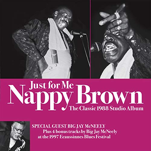 Nappy Brown CD cover with black-and-white photos and pink background.
