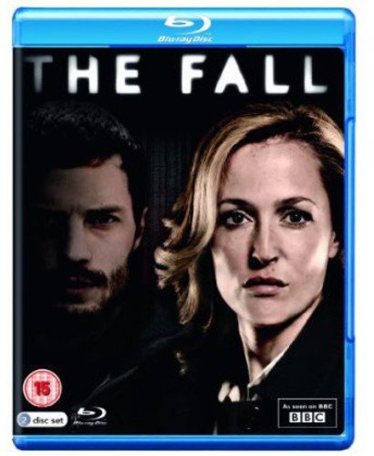 "Blue Blu-ray case with 'The Fall' cover featuring a man and woman."