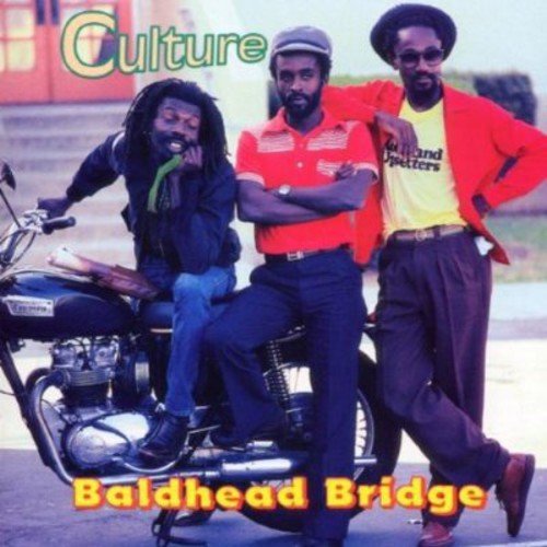 Album cover with three men posing around a motorcycle, text "Culture Baldhead Bridge".