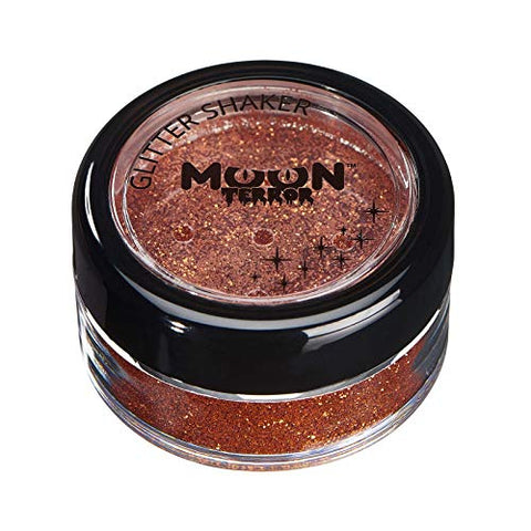 Halloween Glitter Shakers by Moon Terror - Pumpkin Orange - Cosmetic Festival Makeup Glitter for Face, Body, Nails, Hair, Lips - 5g