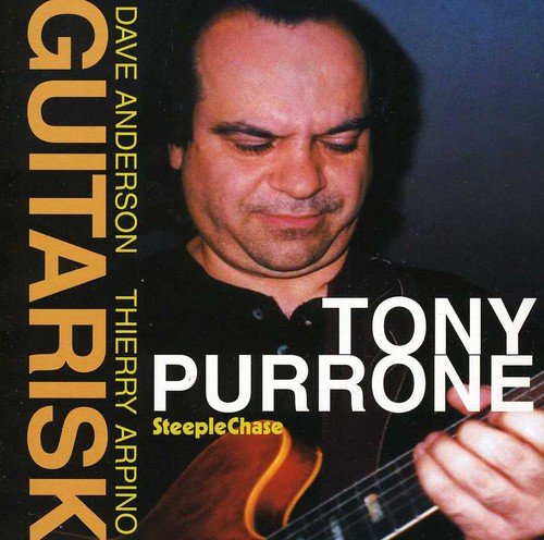 "Tony Purrone Guitarisk CD cover featuring a man playing a red guitar."