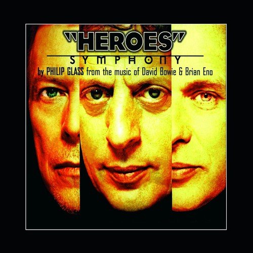 "Heroes" Symphony vinyl album cover featuring a split image of David Bowie's face.