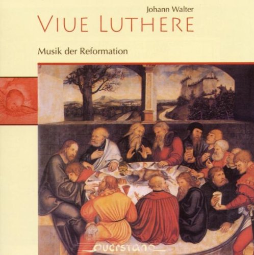 The image depicts a CD cover featuring a medieval painting of people gathered around a table.