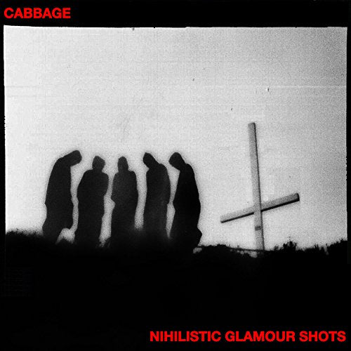 "Album cover with silhouetted figures and a cross-shaped cigarette on a textured background."