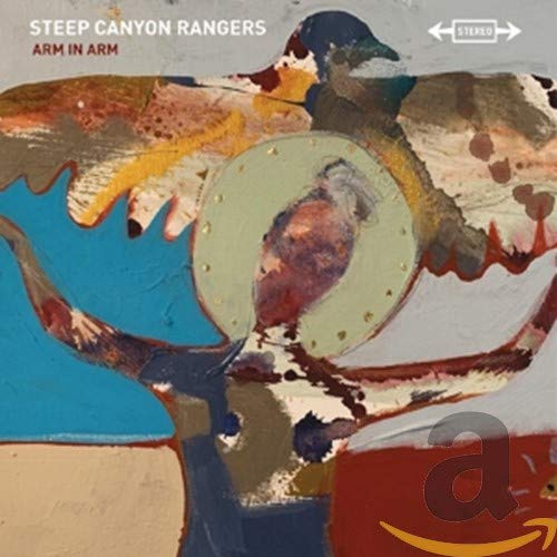 "Album cover with abstract art, featuring 'Steep Canyon Rangers - Arm In Arm' title."