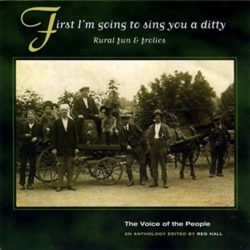"CD cover with sepia-toned image of men around a horse-drawn wagon, dark green background."