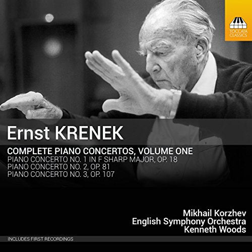 Black and white image of a man conducting, with text overlay on a CD cover.