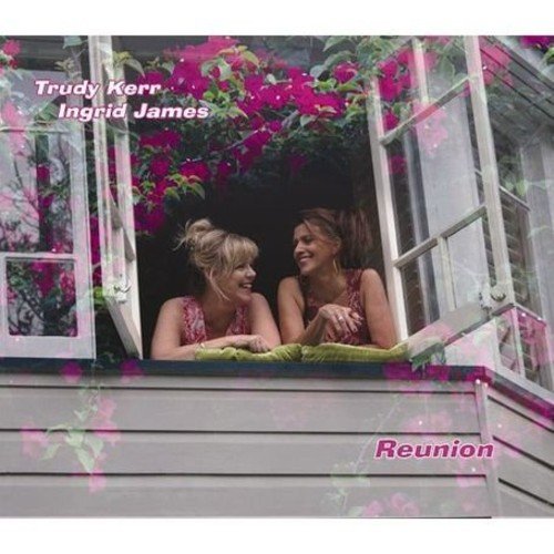 CD cover featuring two women in a window surrounded by pink flowers.