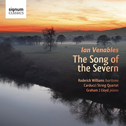 "CD cover featuring a serene river landscape at sunrise with orange and white text."