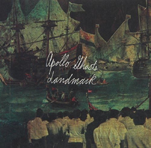 "Album cover with vintage painting of ships and people in old-fashioned clothing."