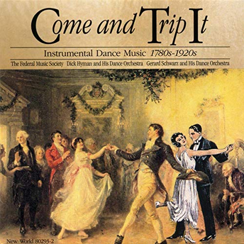 "CD cover featuring a 18th-century ballroom dance scene with couples dancing."