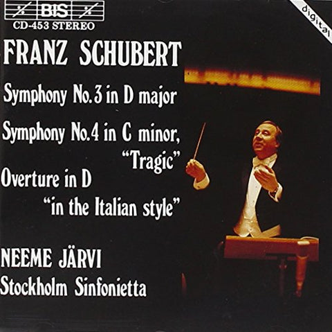 Stockholm Sinfonietta - Schubert: Symphony No. 3 in D Major, Symphony No. 4 in C Minor, Tragic / Overture in D in the Italian Style [CD]