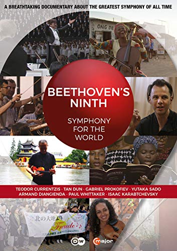 DVD cover for "Beethoven's Ninth" with a red circle and various musicians and people.