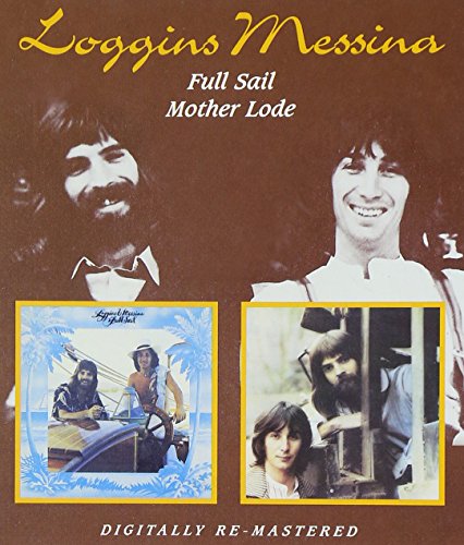 "CD cover with Loggins & Messina album art, two inset album covers, brown background."