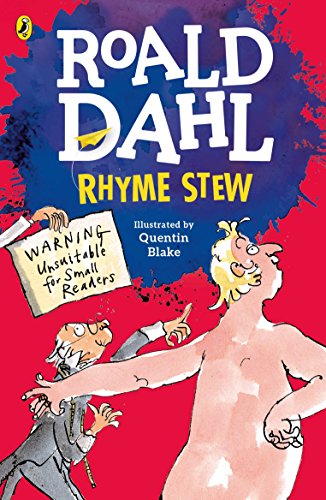 "Book cover with cartoon man, two men holding warning sign, red and blue background."