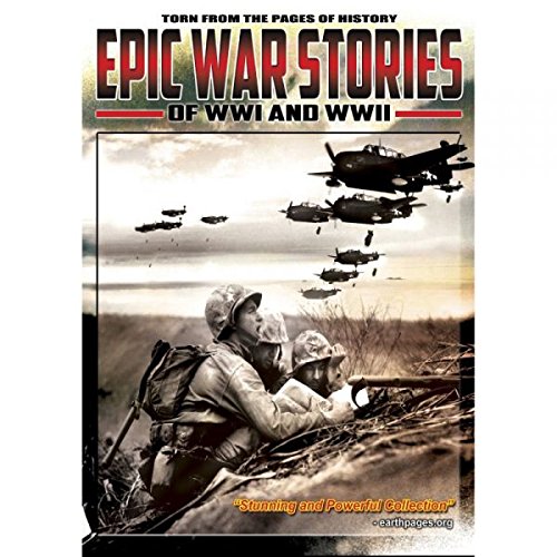 DVD case cover with soldiers and aircraft, titled "Epic War Stories of WW1 and WW2".