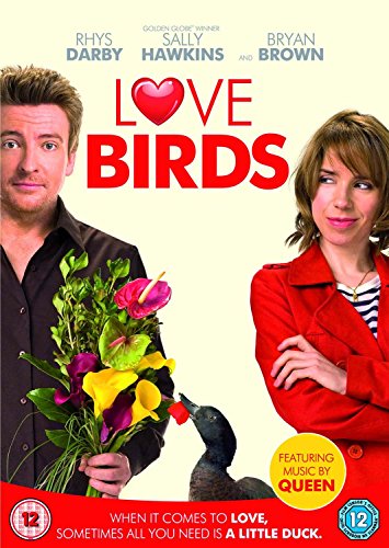 "Love Birds DVD cover featuring a man and woman with a duck."