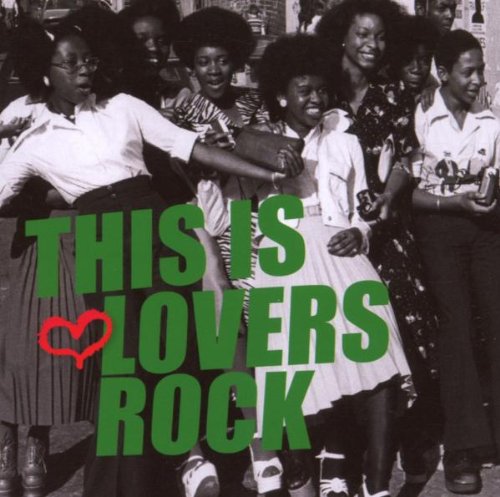Black-and-white image of dancing people with green text "This is Lovers Rock" and Amazon logo.