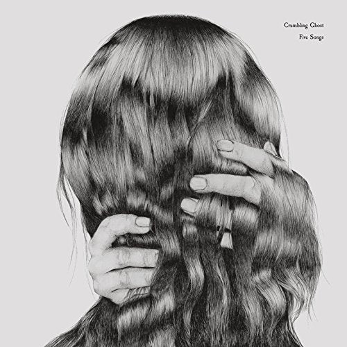 Black and white album cover featuring a person hiding their face with long hair.